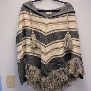 Whishlist Knitted Hooded Poncho